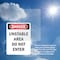 Signmission Unstable Area Do Not Enter Danger Sign, Plastic, 7in W x 10in L, 2PK OS-2PACK-DS-P-710-V-2162 - alternate 2